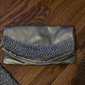 Silver metallic clutch